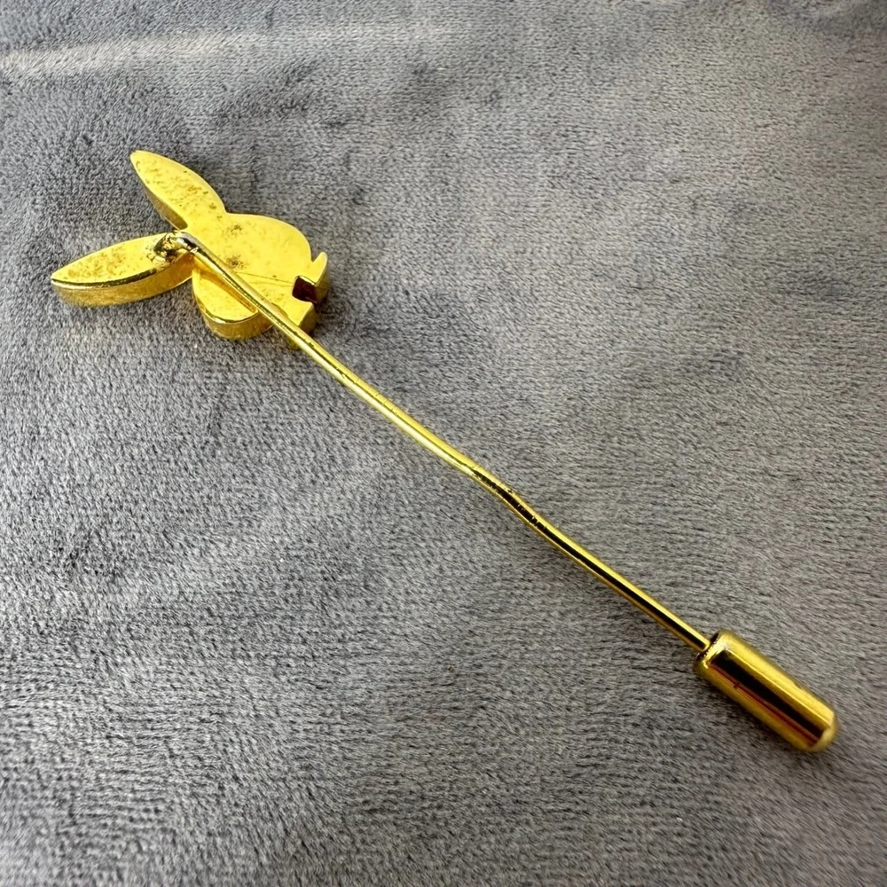Playboy Bunny Logo Stick Pin Gold Tone Vintage Lapel Jewelry‎ Accessory